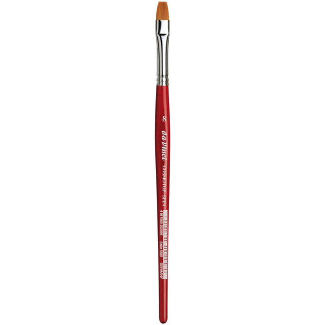 GREGORY DANIELS FINE ARTS INC da Vinci COSMOTOP-SPIN Silkpainting Brush, Synthetic, Watercolor, Flat, Size 8