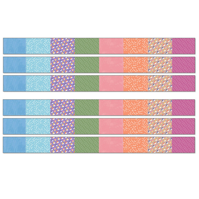 CARSON DELLOSA EDUCATION Carson Dellosa Education Crafty and Cool Patchwork Straight Bulletin Board Borders, 36 Feet Per Pack, 6 Packs