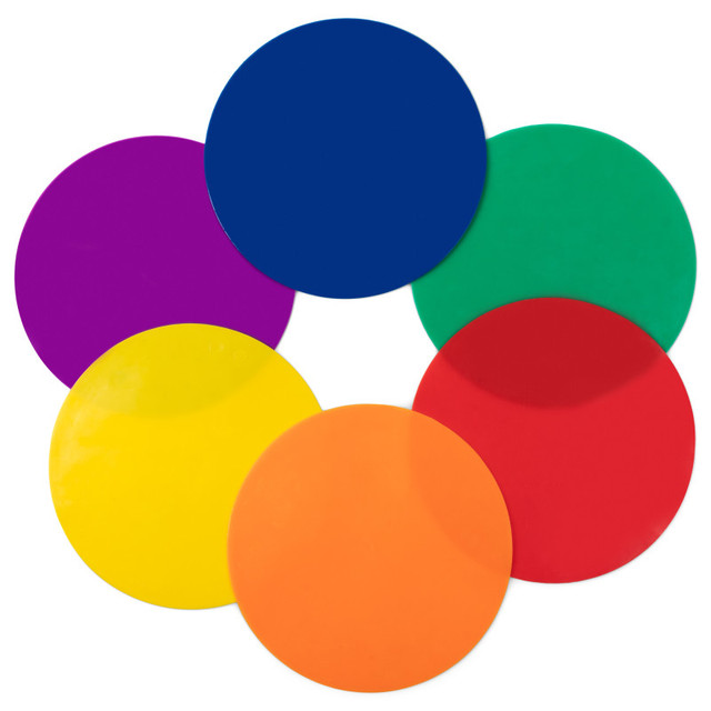 CHAMPION SPORTS Champion Sports Round Poly Spot Markers, 10", 6 Assorted Colors
