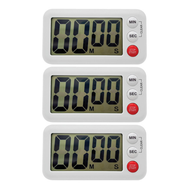 TEACHER CREATED RESOURCES Teacher Created Resources® Magnetic Digital Classroom Timer, White, Pack of 3