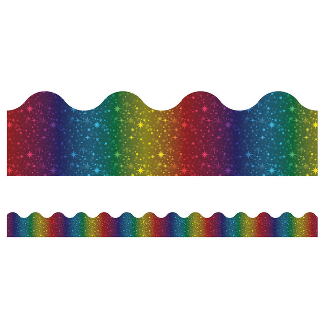 CARSON DELLOSA EDUCATION Carson Dellosa Education Sparkle + Shine Rainbow Foil Scalloped Border, 39 Feet