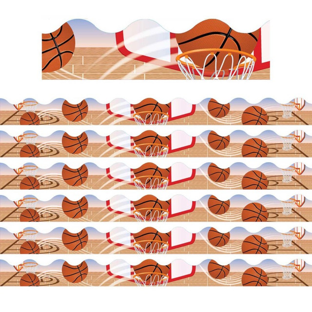 EUREKA Eureka® Basketball Deco Trim®, 37 Feet Per Pack, 6 Packs