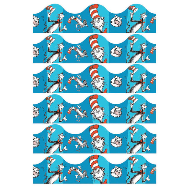 EUREKA Eureka® Cat in the Hat™ Blue Deco Trim®, 37 Feet Per Pack, 6 Packs