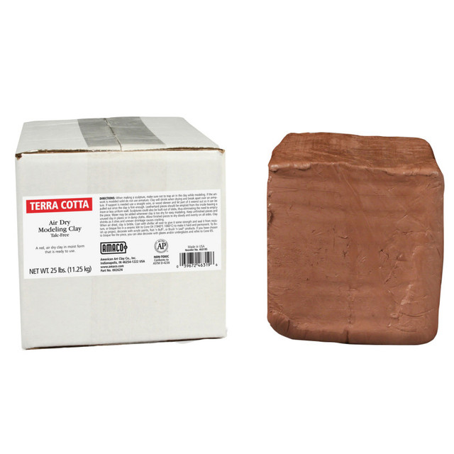 AMERICAN ART CLAY AMACO Air Dry Clay, Terra Cotta, 25 lbs.
