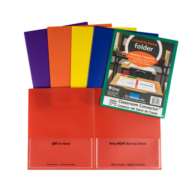 C-LINE PRODUCTS INC C-Line® Classroom Connector™ School-To-Home Folders, Assorted Colors, Pack of 36
