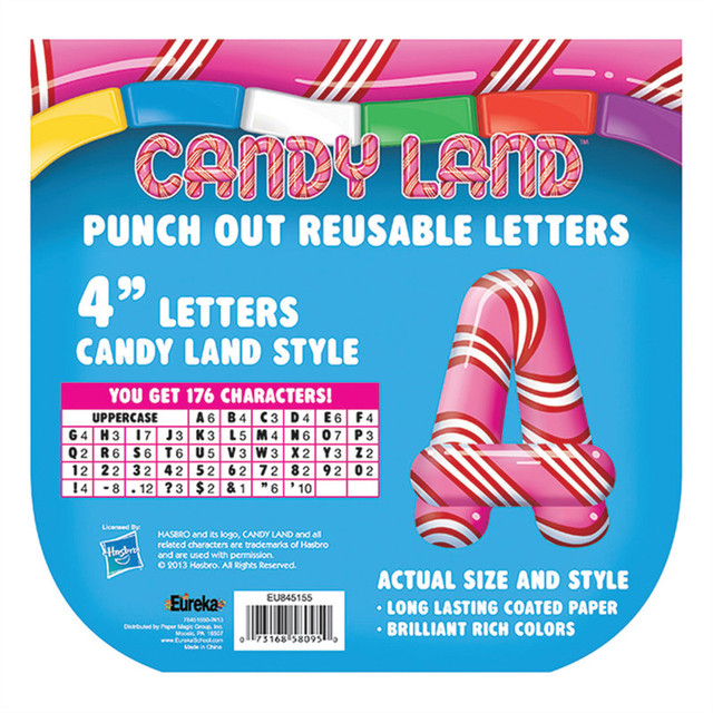 EUREKA Eureka® Candy Land™ Peppermint Stripe Deco 4" Letters, 176 Characters
