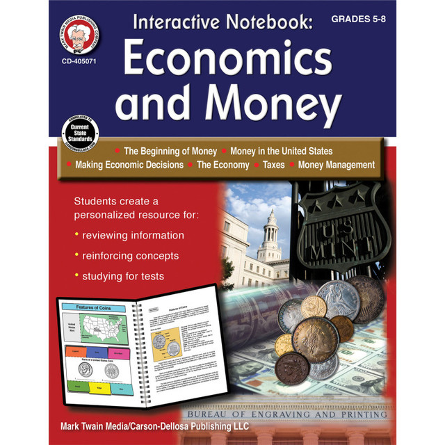 CARSON DELLOSA EDUCATION Mark Twain Media Interactive Notebook: Economics and Money, Grade 5-8