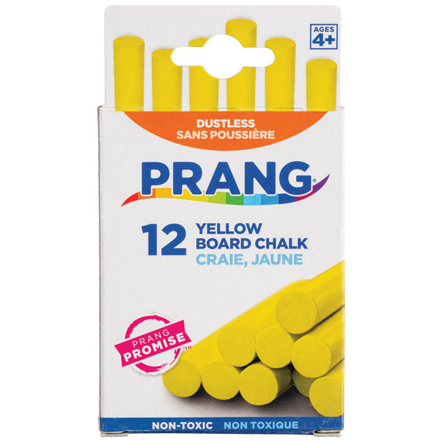 DIXON TICONDEROGA CO Prang® Hygieia® Dustless Board Chalk, Yellow, 12 Pieces
