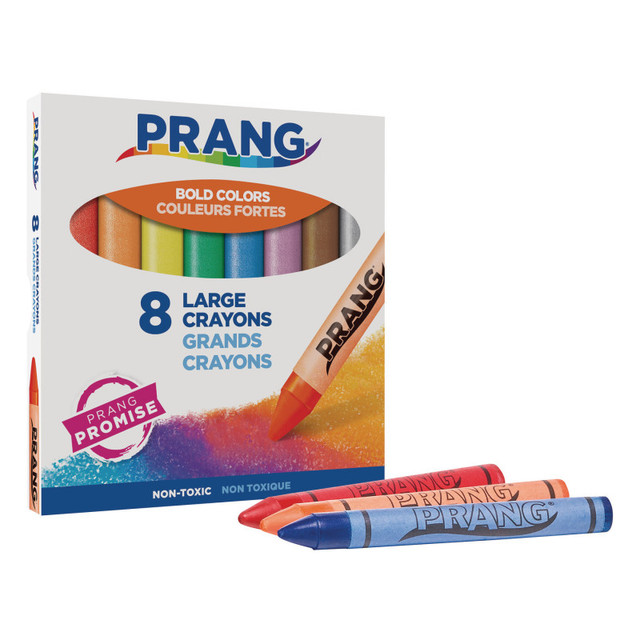 DIXON TICONDEROGA CO Prang® Crayons, Large, Lift Lid Box, 8 Colors