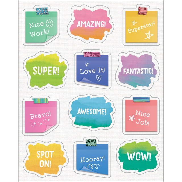 CARSON DELLOSA EDUCATION Happily Ever Elementary Creatively Inspired Doodle Motivators Shape Stickers, Pack of 72