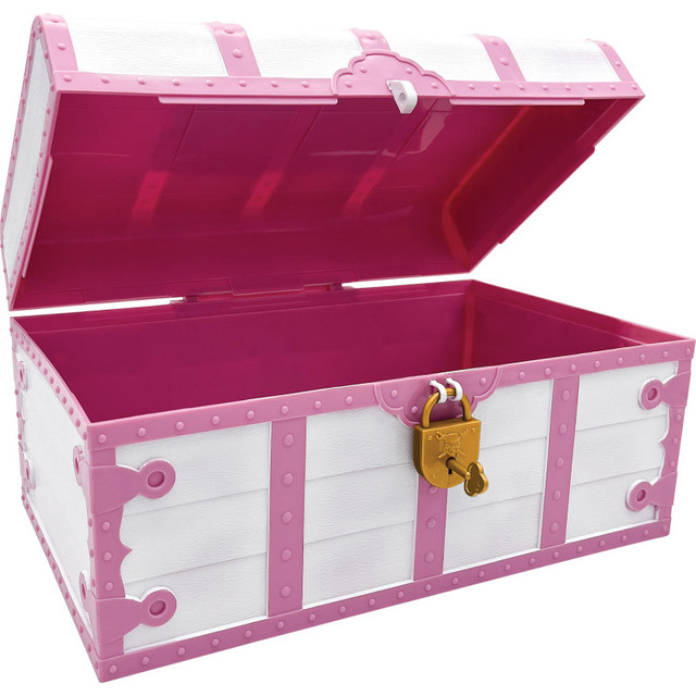 TEACHER CREATED RESOURCES Teacher Created Resources® Treasure Chest with Lock & Key, Pink & White