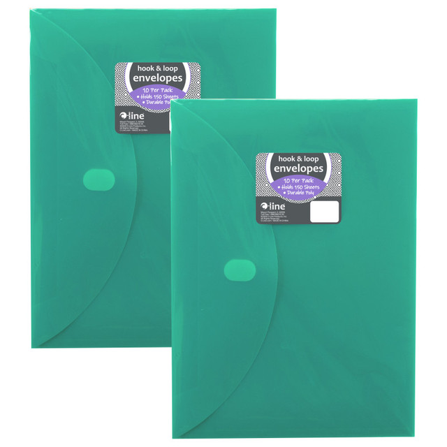 C-LINE PRODUCTS INC C-Line® XL Reusable Envelopes, Hook and Loop Closure, 8 1/2 x 11, Assorted Colors, 10 Per Pack, 2 Packs