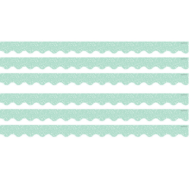 TEACHER CREATED RESOURCES Teacher Created Resources® Composition Green Scalloped Border Trim, 35 Feet Per Pack, 6 Packs