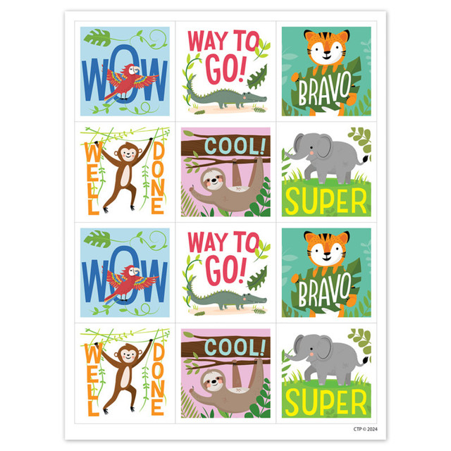 CREATIVE TEACHING PRESS Creative Teaching Press® Jungle Friends Reward Stickers, Pack of 60