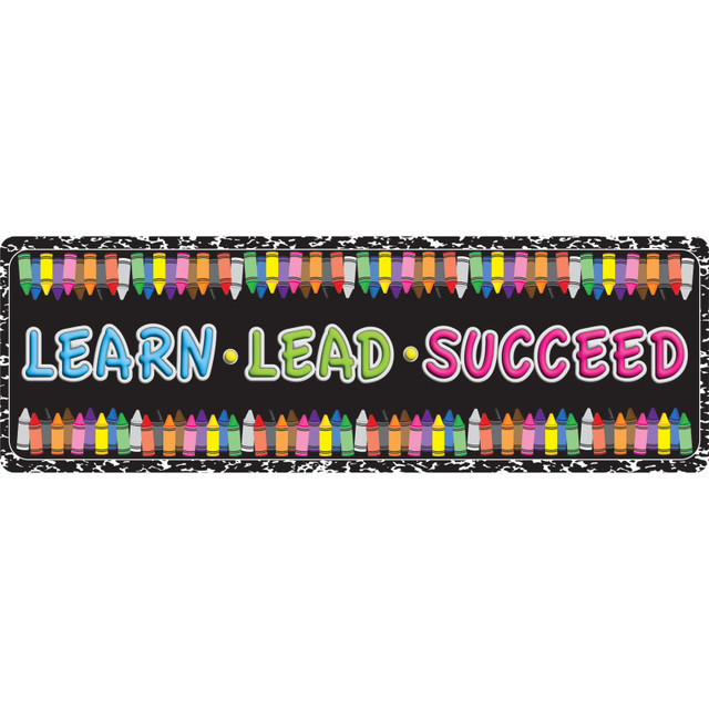 ASHLEY PRODUCTIONS Ashley Productions® The Original Fun Mat™, Mat Runner, 15.5" x 47", Learn, Lead, Succeed, Crayon Composition