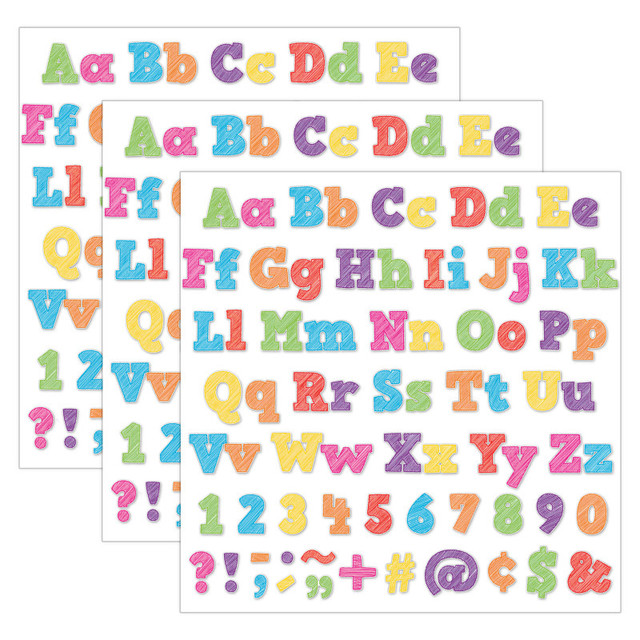 TEACHER CREATED RESOURCES Teacher Created Resources® Scribble Bold Block 4" Letters Combo Pack, 230 Characters Per Pack, 3 Packs