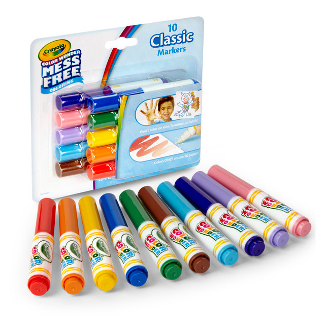 CRAYOLA LLC Crayola® Color Wonder Mess Free Mini Markers, Classic Colors, Pack of 10