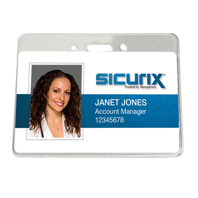 BAUMGARTENS INC SICURIX ID Badge Holder, Government/Military, Horizontal, Pack of 50