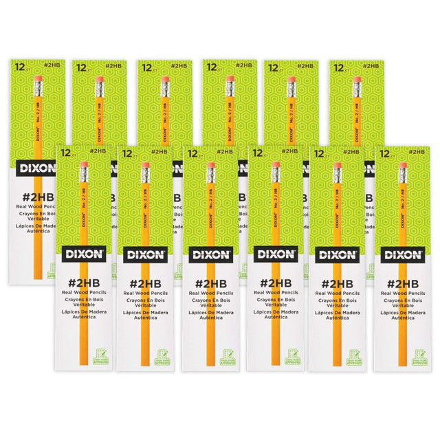 DIXON TICONDEROGA CO Dixon® No. 2 Pencils, Yellow, 12 Per Box, 12 Boxes