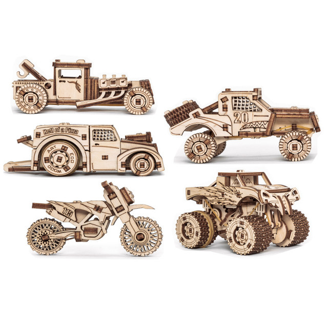 ARTVENTURE LLC EWA Eco-Wood-Art Vehicles Set 3D Wooden STEM Construction Kit ARTVENTURE LLC EWA Eco-Wood-Art Vehicles Set 3D Wooden STEM Construction Kit