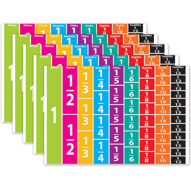 ASHLEY PRODUCTIONS Ashley Productions® Math Die-Cut Magnets, Comparative Fractions, 51 Pieces Per Pack, 5 Packs