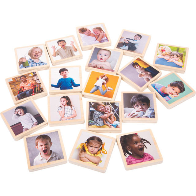 LEARNING ADVANTAGE TickiT® My Emotions Wooden Tiles - Set of 18