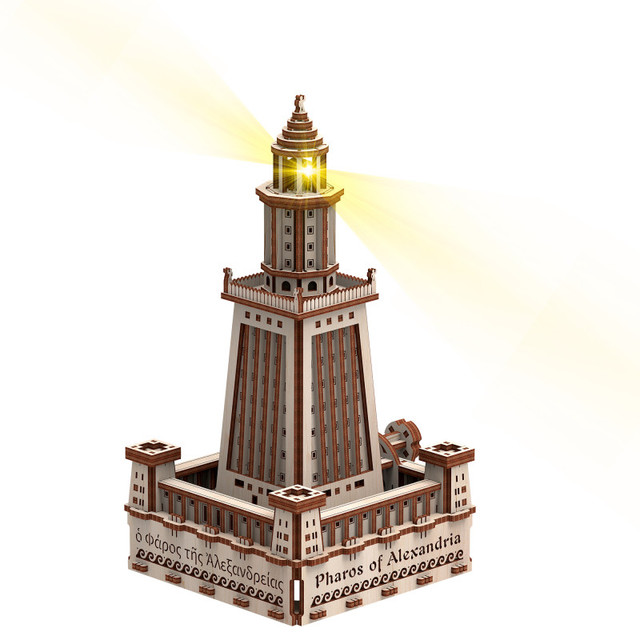 ARTVENTURE LLC Mr.PLAYWOOD Alexandria Lighthouse Eco-light 3D Wooden STEM Model ARTVENTURE LLC Mr.PLAYWOOD Alexandria Lighthouse Eco-light 3D Wooden STEM Model
