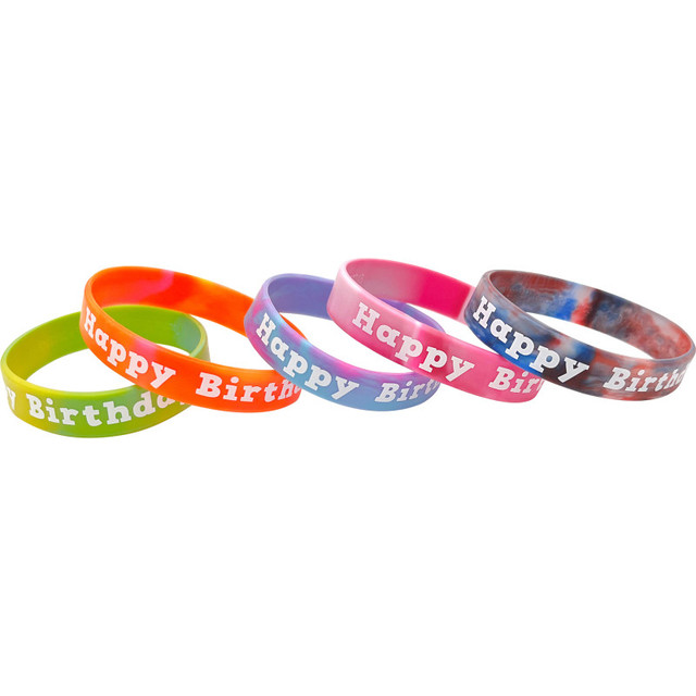 TEACHER CREATED RESOURCES Teacher Created Resources® Tie-Dye Happy Birthday Wristbands, 10 Per Pack, 6 Packs