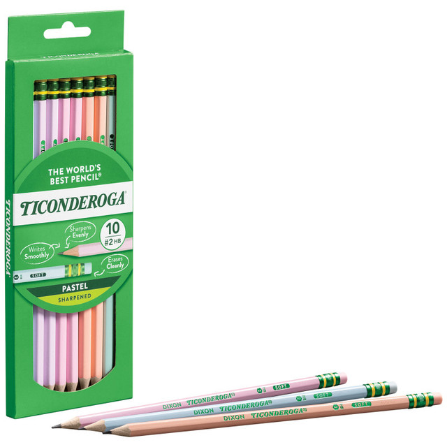 DIXON TICONDEROGA CO Ticonderoga® #2 Pastel Pencils, 5 Assorted Colors, 10 Count