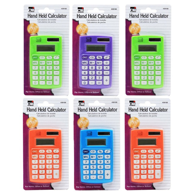 ADVANTUS Charles Leonard Primary Calculator Single 8 Digit Display, Pack of 6