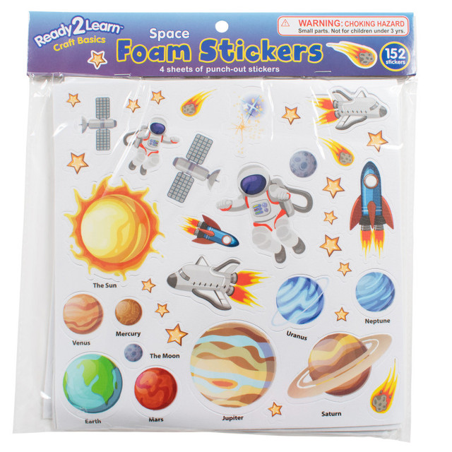 LEARNING ADVANTAGE READY 2 LEARN™ Foam Stickers, Space, Pack of 152