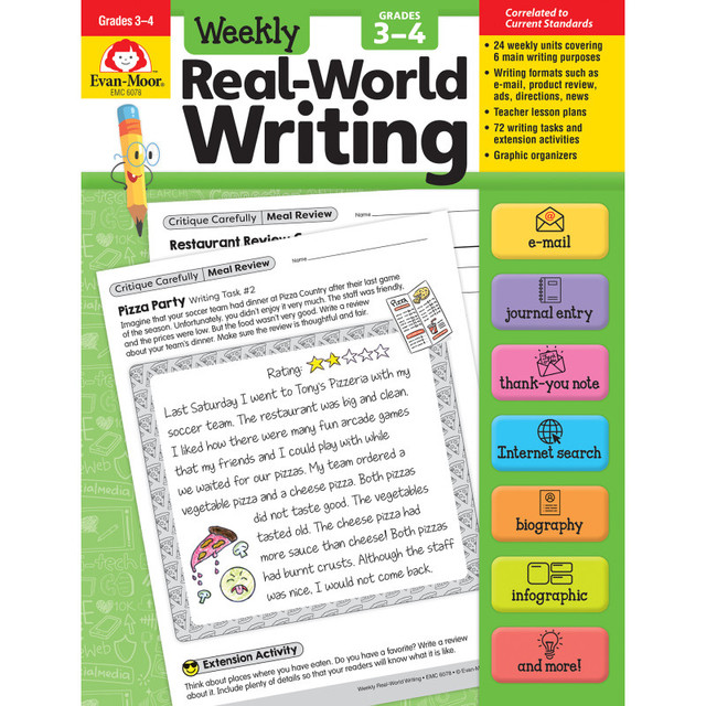 CARSON DELLOSA EDUCATION Evan-Moor Educational Publishers Real World Writing Grades 3-4