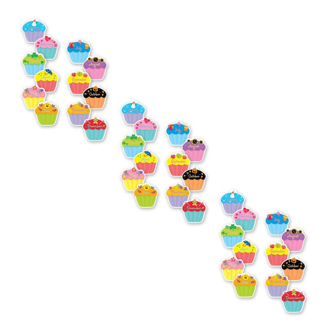 CREATIVE TEACHING PRESS Creative Teaching Press® Month Cupcakes 6" Designer Cut-Outs, 36 Per Pack, 3 Packs