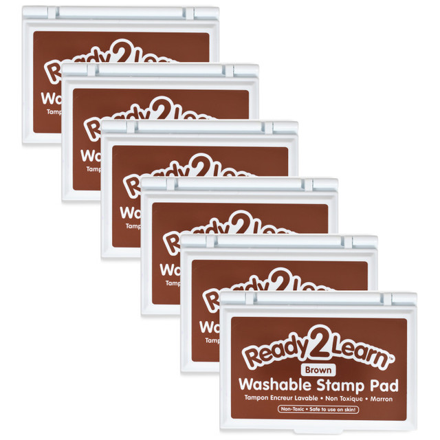 LEARNING ADVANTAGE READY 2 LEARN™ Washable Stamp Pad - Brown - Pack of 6