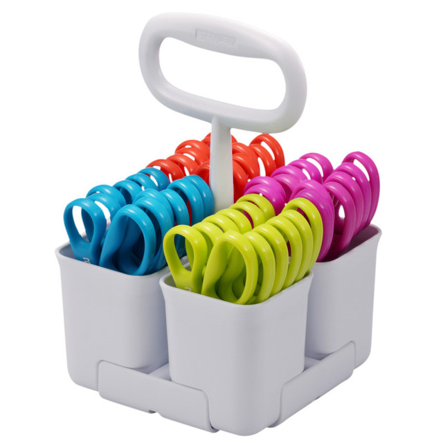 AMAX Stanley® Art & Scissor Caddy with 24 Pack of Blunt Tip Kids Scissors