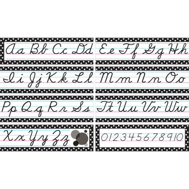TEACHER CREATED RESOURCES Teacher Created Resources® Black Polka Dots Cursive Mini Bulletin Board Set