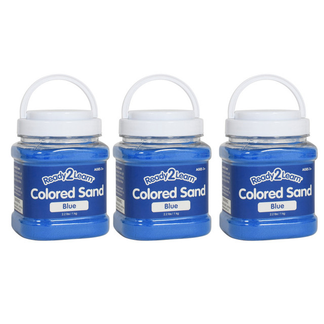 LEARNING ADVANTAGE READY 2 LEARN™ Colored Sand - Blue - 2.2 lb. Jar - Pack of 3