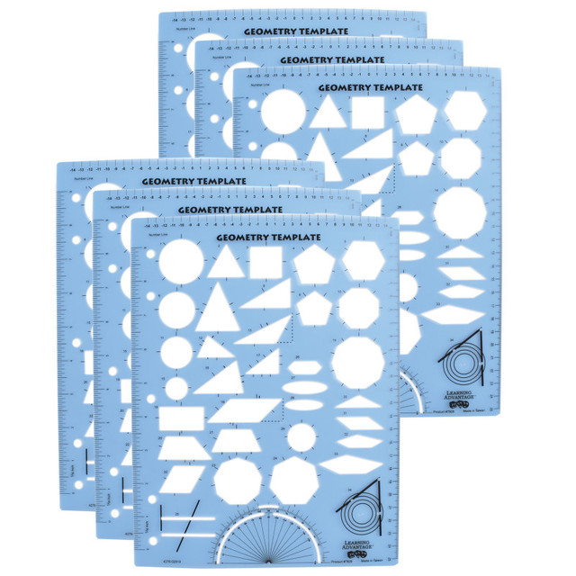 LEARNING ADVANTAGE Learning Advantage® Geometry Template, Pack of 6