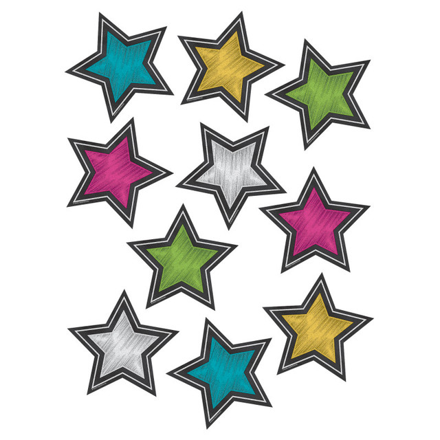 TEACHER CREATED RESOURCES Teacher Created Resources® Chalkboard Brights Stars Accents, Pack of 30