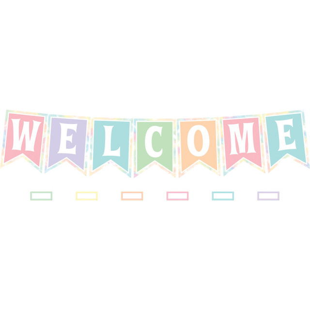TEACHER CREATED RESOURCES Teacher Created Resources® Pastel Pop Pennants Welcome Bulletin Board Set