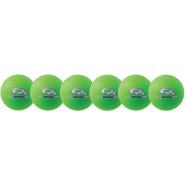 CHAMPION SPORTS Champion Sports Rhino Skin® 6-Inch Low Bounce Dodgeball Set, Neon Green, Set of 6