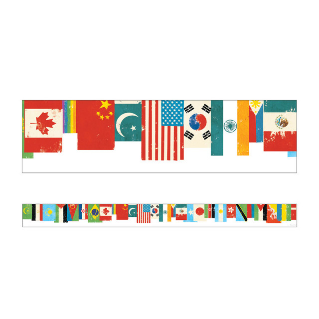 CARSON DELLOSA EDUCATION Carson Dellosa Education All Are Welcome Flags Straight Borders, 36 Feet