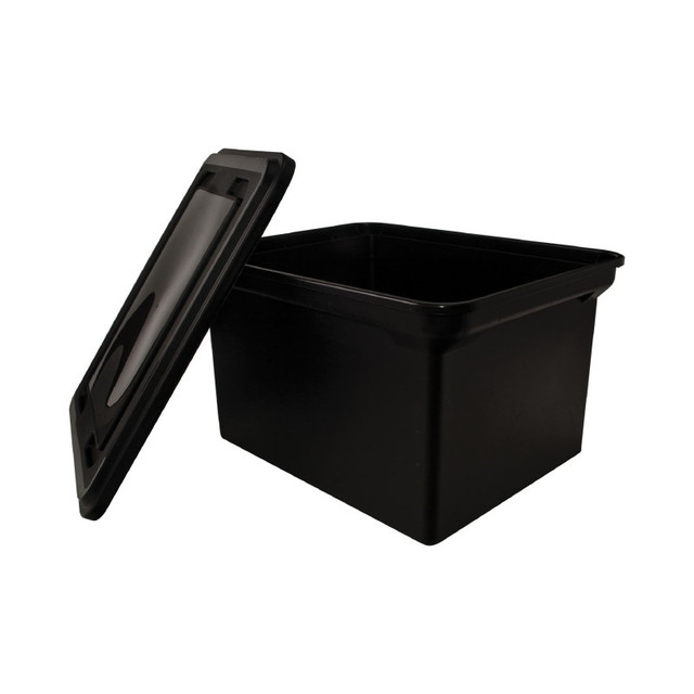 ADVANTUS Advantus® File Tote with Lid, Black