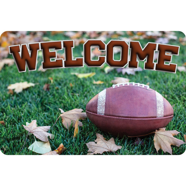 ASHLEY PRODUCTIONS Ashley Productions® The Original Fun Mat™, Welcome Mat, 15.5" x 23.5", Football Welcome