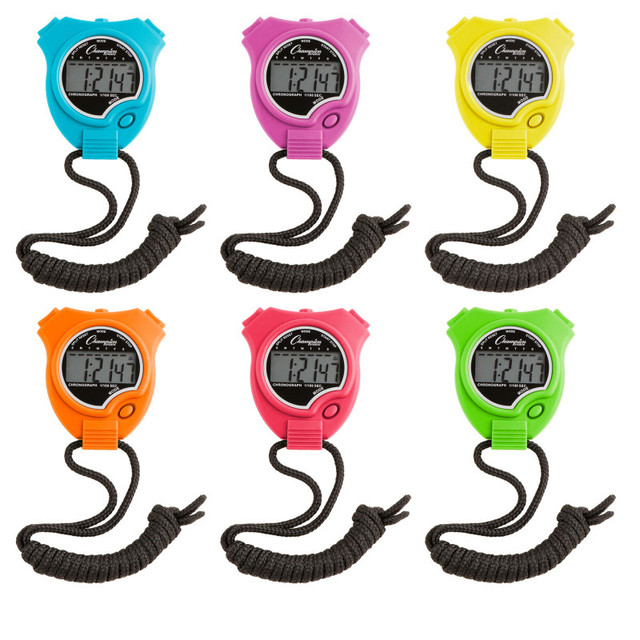 CHAMPION SPORTS Champion Sports Stop Watch, Neon Colors, Set of 6