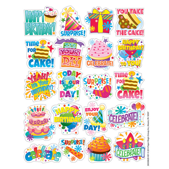 EUREKA Eureka® Birthday Theme Stickers, Pack of 120