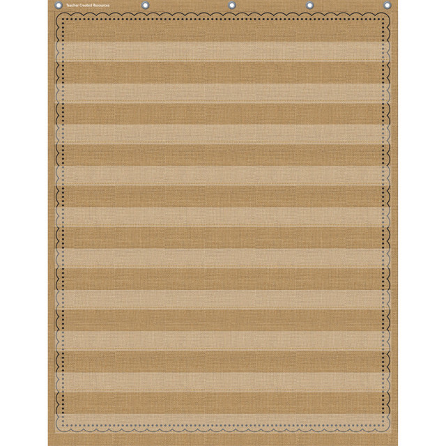 TEACHER CREATED RESOURCES Teacher Created Resources® 10-Pocket Pocket Chart, Burlap Design, 34" x 44"