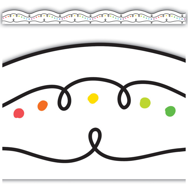 TEACHER CREATED RESOURCES Teacher Created Resources® Squiggles and Colorful Dots Die-Cut Border Trim, 35 Feet