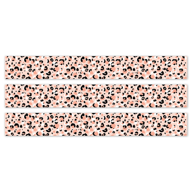 CREATIVE TEACHING PRESS Creative Teaching Press® Jungle Friends Blush Leopard EZ Border, 48 Feet Per Pack, 3 Packs