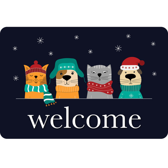 ASHLEY PRODUCTIONS Ashley Productions® The Original Fun Mat™, Welcome Mat, 15.5" x 23.5", Fury Friends Welcome